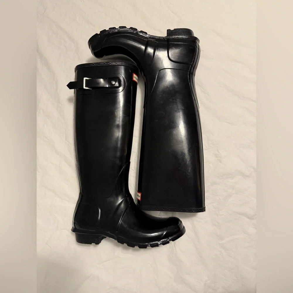 NWOT Black Hunter Tall Rain Boots, Size 9 - Picture 2 of 16